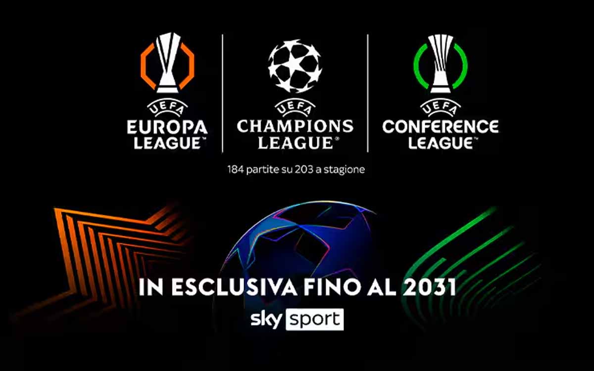 Champions League, Europa League e Conference League – Tutto su Sky fino al 2031: i dettagli