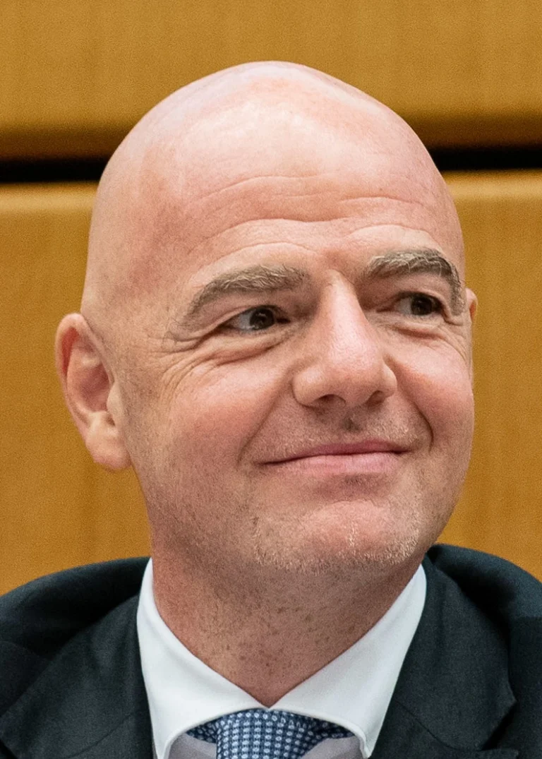 Gianni Infantino in primo piano durante un evento ufficiale FIFA